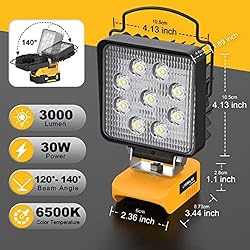 LIVOWALNY Cordless LED Work Light for Dewalt 20v