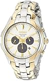 Seiko Men's Solar Chronograph Japanese-Quartz Watch with Two-Tone-Stainless-Steel Strap, 20 (Model: SSC634)