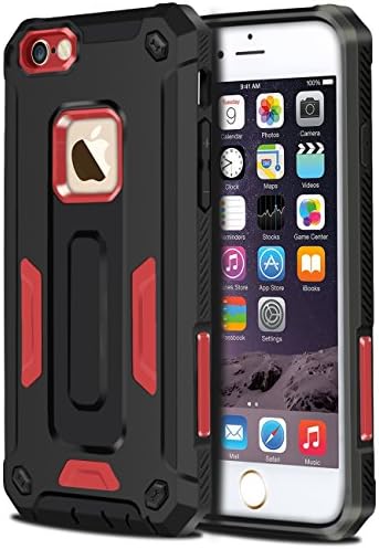 iPhone 6S Case, Ecpow Impact Resistant Hybrid iPhone 6 Protective Case Anti-slip Rugged Rubber Bumper Shell Shockproof Hard Slim Cover Skin for iPhone 6/6S 4.7'' - Red