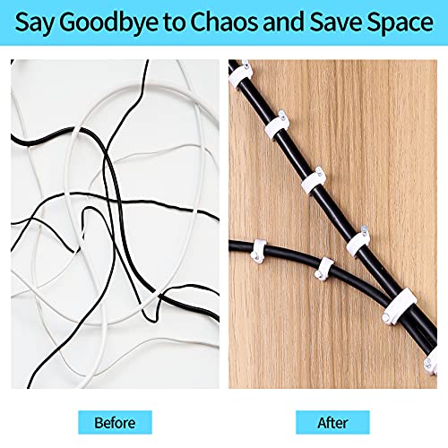 Cable Clips, 400 Pcs Strong Nails Durable White Round, 4 Size 4mm 6mm 8mm 10mm,Cable Holder Management Wire Tidy Clips
