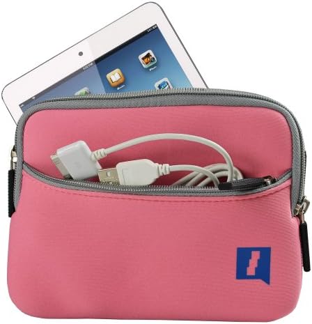 iGadgitz Pink Neoprene Sleeve Case Cover with Front Pocket for Apple iPad Mini 1st, 2nd Generation with Retina &amp; New iPad Mini 3