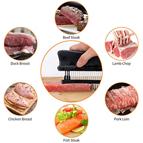 Vasdoo Meat Tenderizer, 48 Stainless Steel Sharp Needle Blade Kitchen Tool for Tenderizing Steak, Beef,Marinade and BBQ
