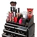 Finnhomy Makeup Organizer Acrylic Cosmetic Organizer Jewelry Storage Organizer Counter Storage Case Large Display Drawer 3 Pieces Set-Unique Smoky Color Matches any Decor in Your Room