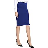 Urban CoCo Women's Elastic Waist Stretch Bodycon Midi Pencil Skirt
