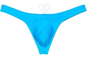 JAXFSTK Sport Men Solid Contour Pouch Bikini Swimsuit Ice Silk Liner Swim Thong Bright Fabric Swimwear Surf Trunks