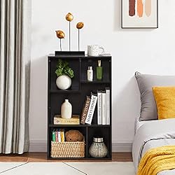 VECELO 5 Cube Modern Bookcases,3 Tier