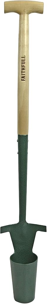 Faithfull Countryman Long Handle Bulb Planter Forged Carbon Steel Ash T-Grip view 3