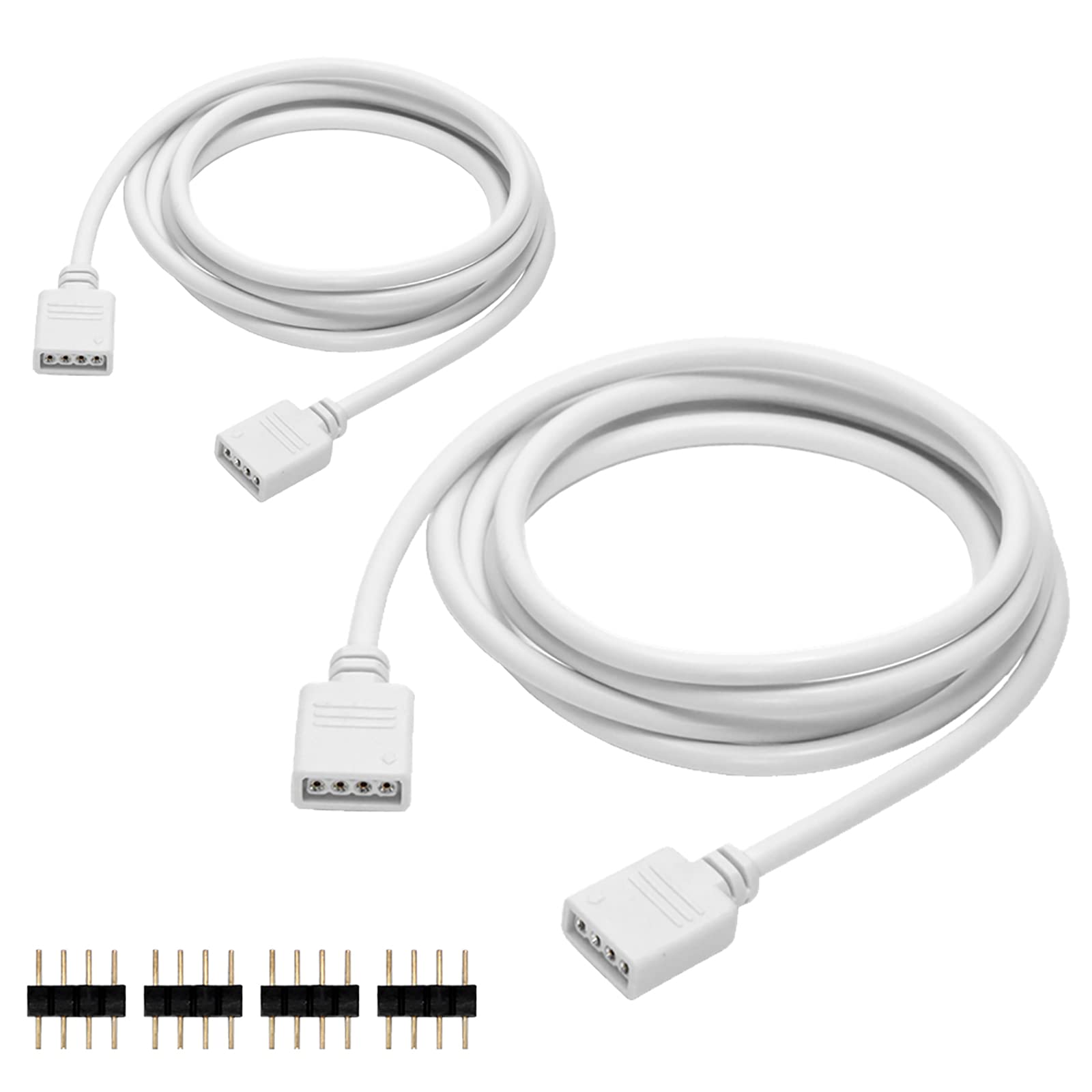 Aroidful 2Pcs 1.5M 4PIN LED Strip Light Extension Cable Wire, RGB LED Connector Cable 4 Pin, LED RGB Extension Cable for 5050 3528 2835 RGB LED Strip Light