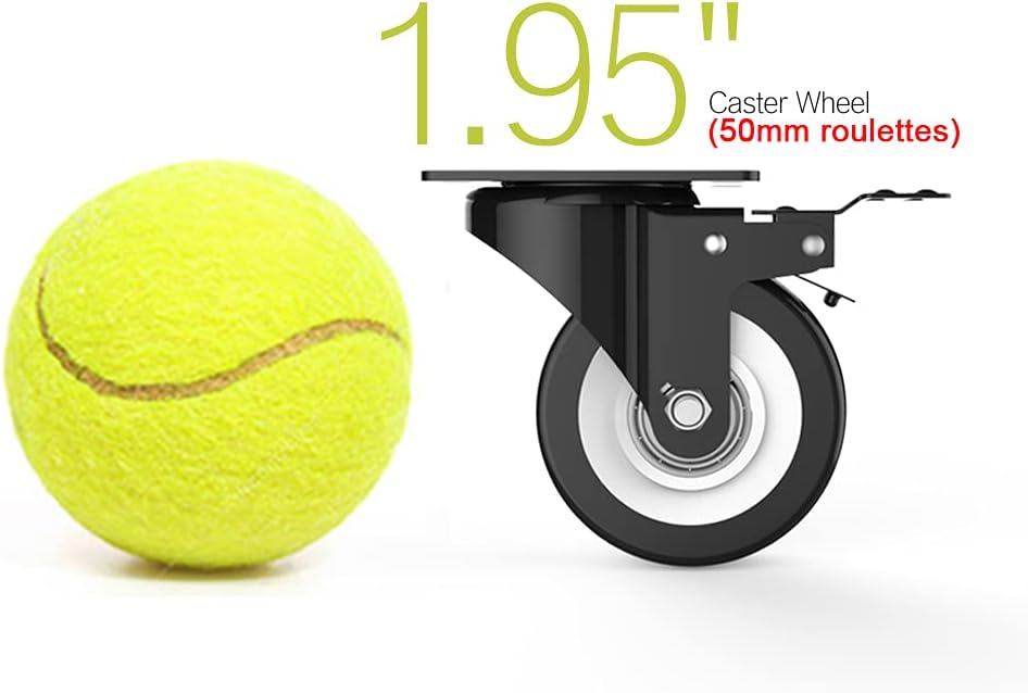 2" Swivel Caster Wheels with Safety Dual Locking and Polyurethane Foam No Noise Wheels, Heavy Duty - 150 Lbs Per Caster (Pack of 4): Industrial & Scientific