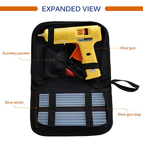 Halloween DIY Hot Melt Glue Gun Kit 100 Watt with Carry Bag 3PCS Finger Caps and 12 PCS Glue Sticks for DIY Arts & Crafts Projects, Sealing and Quick Repairs, Light and Heavy Duty in Home and Office