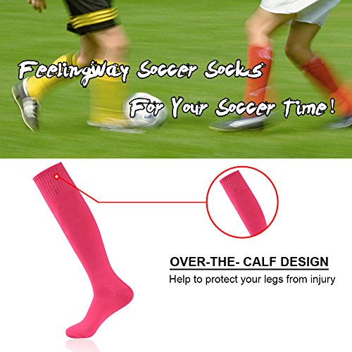 image for Soccer Socks Youth, Feelingway Unisex Over The Calf Sport Softball Bas