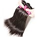 Dinoce Compatible with Longqi Beauty Brazilian Straight Hair 3 Bundles Remy Silky Straight Virgin Human Hair 300g 18 20 22 Inches Natural Color