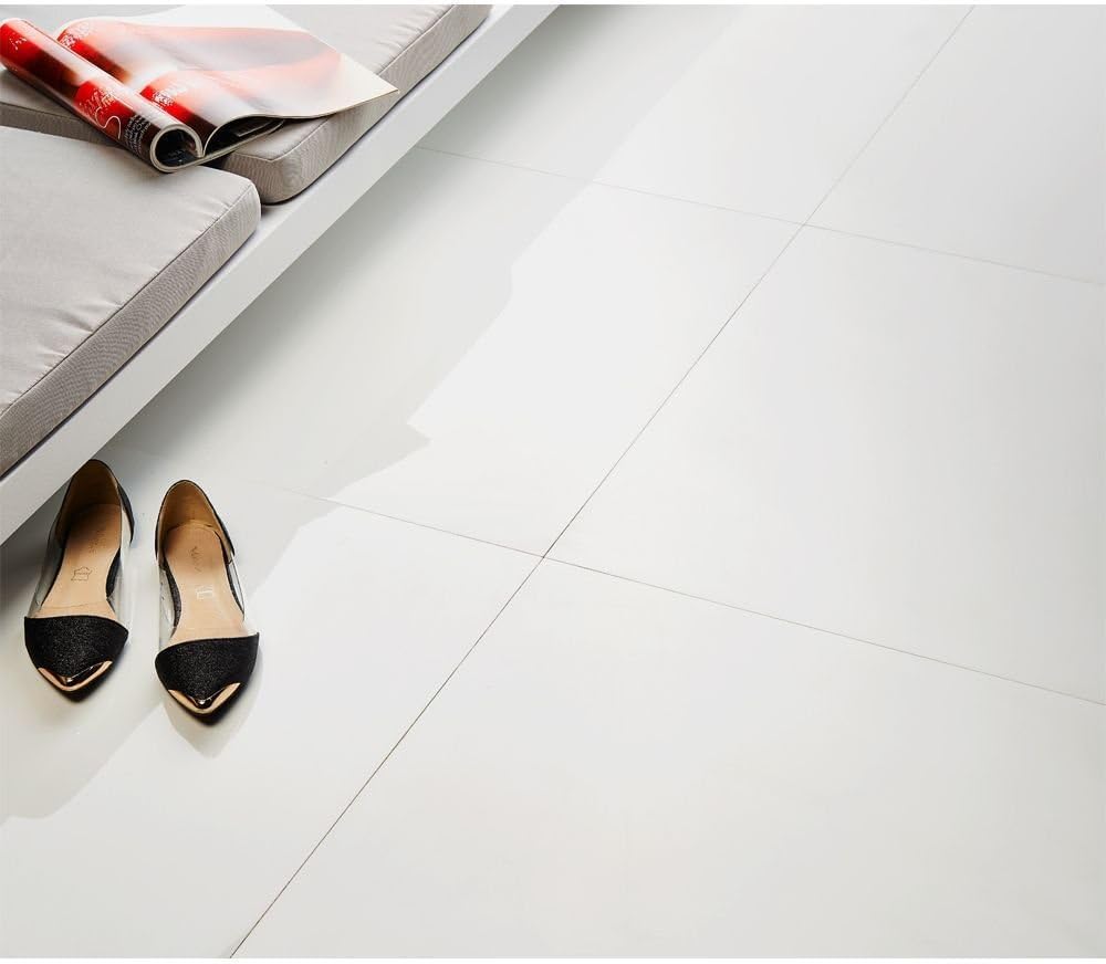 Off cut sample of £16.79/m2 Super TC White High Gloss 60X60 porcelain tiles wall & Floor