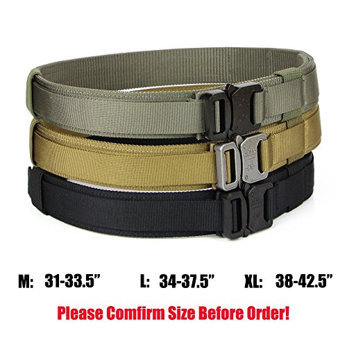 Aiduy Military Style Belt Nylon Belts with Metal Buckle Army Belts Webbing Belts 1.5'' inch (Coyote Brown, X-Large)