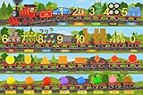 Numbers, Shapes and Colors Train Poster XL, 36x24, Great 3-in-1 Educational Value!