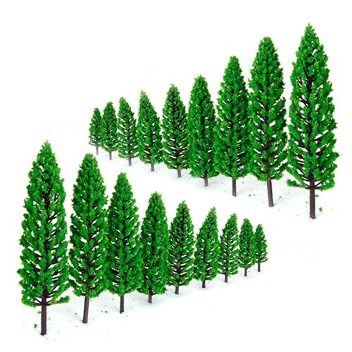 10pcs Mixed Green Model Trees Train Railway Park Scenery Landscape O Scale - Thumbnail 7