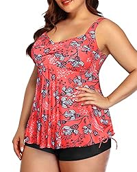 Aqua Eve Women Plus Size Tankini Swimsuit Two Piece