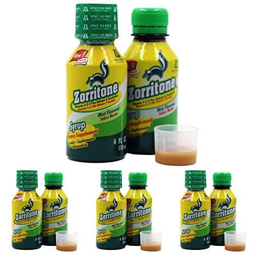 Zorritone Syrup enriched with Vitamins A and D, Mint Flavor, 2-Pack of 16 FL Oz, Bottles