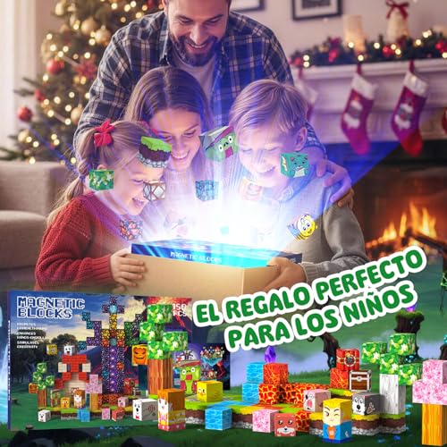 Magnetic Blocks Construction Kids 150 Pieces 2CM 3+ Magnetics, Set Magnetic Blocks Tiles Construction, Montessori Toys for Kids 4 5 6 7 8 9 10 11 12 Birthday Gifts for Girls