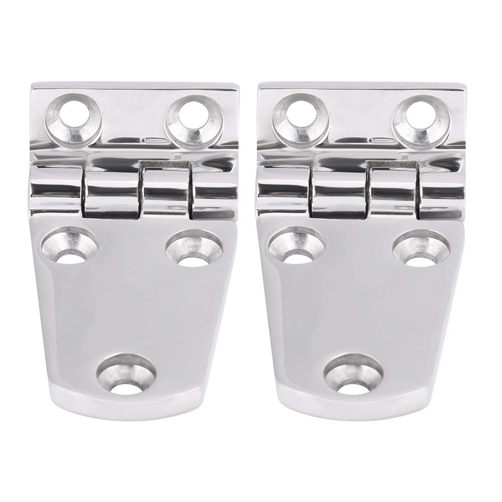 Qiilu 2pcs Marine Boat Door Hinge, 2.8'' x 1.4'' Stainless Steel Flush Door Hatch Compartment Folding Bending Hinge Casting for Boat Marine
