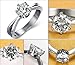 Xiangling Solitaire Cubic Zirconia CZ Wedding Engagemant Ring 6 Prongs 18K White Gold Plated Size 8