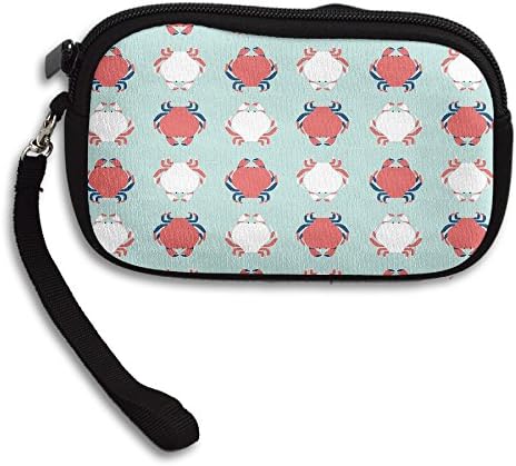 ZGZGZ Womens Girls Crab Pattern Small Wallet Coins Wallet With Zipper