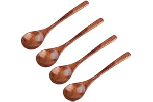4PCS Small Wooden Spoons,7.09in Wooden Teaspoons for Honey Wooden Eating Spoons Wood Kitchen Serving Utensils,Used for Cookin
