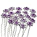 Unicra Wedding Hair Pins for Women Decorative Bridal Wedding Hair Accessories for Brides and Bridesmaids Pack of 20 (Purple)