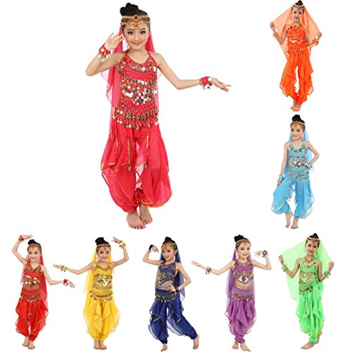 Misaky Girls Oriental Belly Dance Costumes Child Egypt Dance Outfits Set