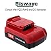 Biswaye 18V Lithium Battery PC18BLX Replacement for Porter Cable 18V Battery Lithium-Ion & NiCd PC18B PCC489N PC18BLEX PC18BL PCXMVC Battery
