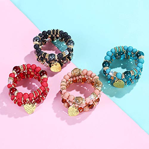Beaded Bracelets Stackable Bracelets Bohemian Stretch Strand Bangles 4