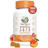 Organic Vegan Vitamin Omega 3-6-7-9 Gummies Supplement (Plant Based) by MaryRuth Chewable, Non-GMO, Gluten Free for Men, Women & Kids, NO Fish, NO Krill, Sugar Free (120 Count)