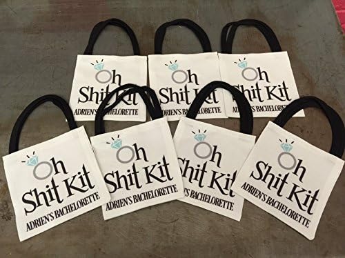 Oh Shit Kit Bachelorette Party Favor Bag, Personalized Hangover Kit Small Tote Bag