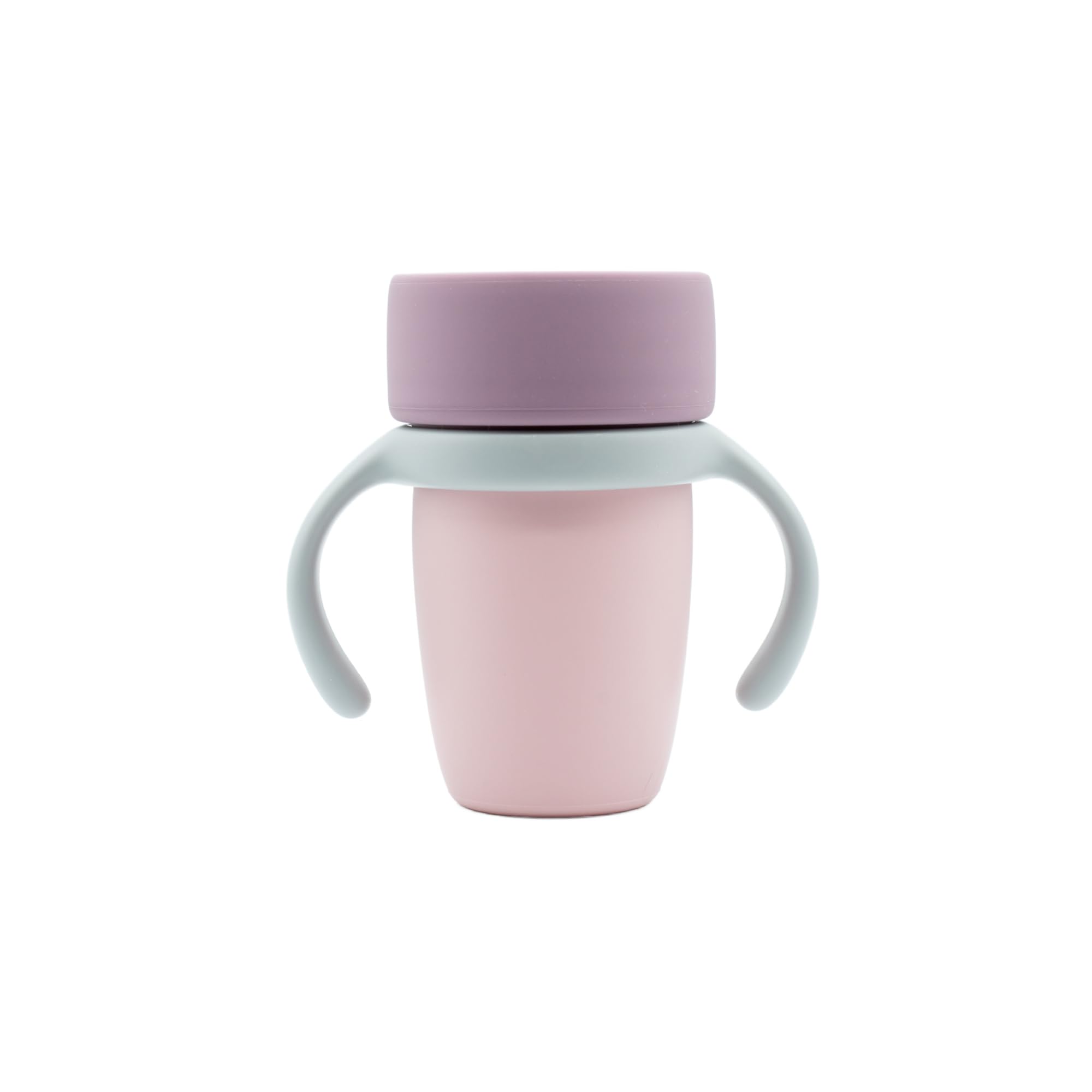 Photo 1 of WeeSprout Baby Training Cup - Silicone Sippy Cup with Removable Handles for Weaning Off Bottle - Transition Spill-Proof Toddler Cups - No-Spill Design (Pink/Purple/Light Gray)