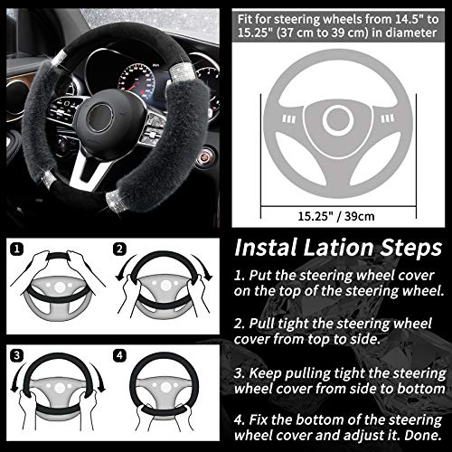 5 Achiou+Universal+Steering+Luxurious+Rhinestone