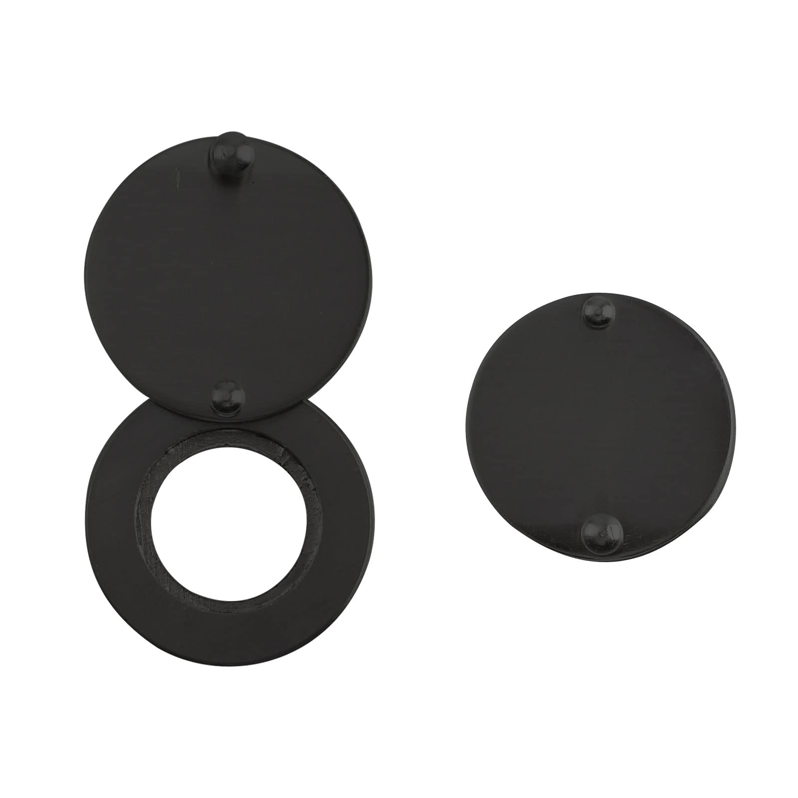 UFURMATE Door Viewer Cover, 2 Pcs Black Brass Security Door Cat Eye Covers Door Viewer Privacy Rotating Covers Peephole Viewer Protectors, Inner Diameter 16mm