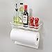 InterDesign Classico Paper Towel Holder with Shelf for Kitchen - Wall Mount; White