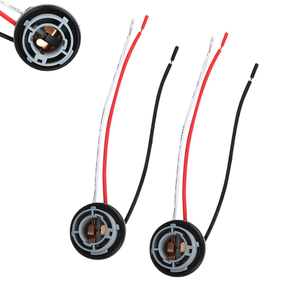 Terisass Brake Stop & Tail Bulb Holder Light Holder Connector 2Pcs 12-24V Car LED Light Bulb Holder Connector Plug Adapter 1157 Automobile Turn Brake Lamp Adapter Wiring Cable