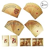 BUYDEAL Playing Cards Regular Index PVC Playing Cards,Waterproof Playing Cards ,2-Deck (Golden)