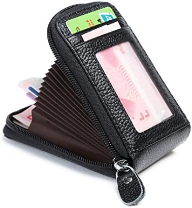 RFID Blocking Front Pocket Wallet - Genuine Leather Slim Card Holder Wallet