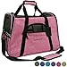 Mr. Peanut's Airline Approved Soft Sided Pet Carrier by, Two-Tone Luxury Travel Tote with Fleece Bedding, New Design, Under Seat Compatibility, Perfect for Cats and Small Dogs (Raspberry Red)