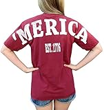 Merica Stadium Print Short Sleeve T Shirt with Front Pocket