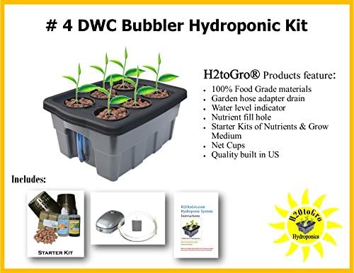 DWC # 4 Hydroponic Complete Growing System Bubbler kit H2OtoGro