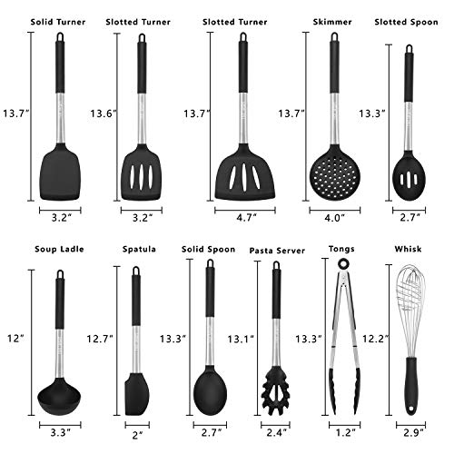 Hot Target Silicone Cooking Utensils Set New Stainless Steel Silicone