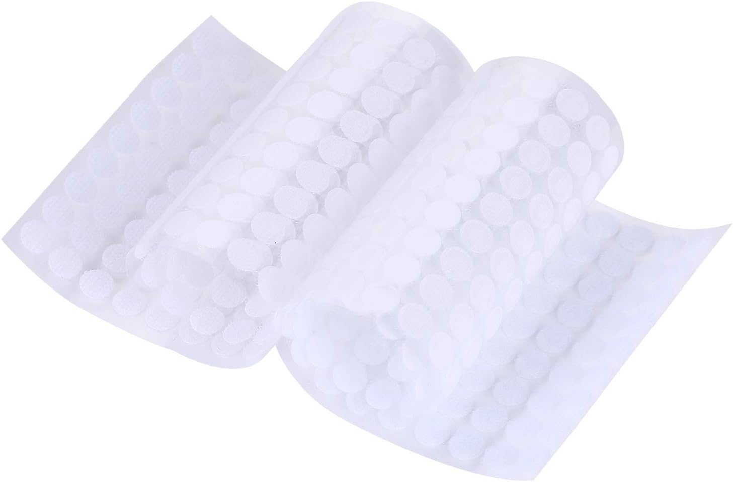 VABNEER Hook and Loop Dots Self Adhesive Dots Tapes 10mm Hook and Loop Coin Dots Double Sided Round Dot Coins Self Adhesive Tapes (White,500pcs/set)