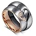 Global Jewelry Amazing Titanium Stainless Steel We Love Each Other Wedding Band Set Anniversary/Engagement/Promise/Couple Ring Best Gift!(Half