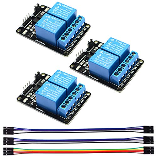 AIHJCNELE 3pcs DC5V 2 Channel Relay Module with Optocoupler Low Level