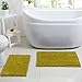 Sweet Home Collection Bath Set 2 Piece Butter Chenille Noodle Soft Luxurious Rugs Absorbent Non Slip Latex Back Microfiber Bathroom Mat, ((1) 17