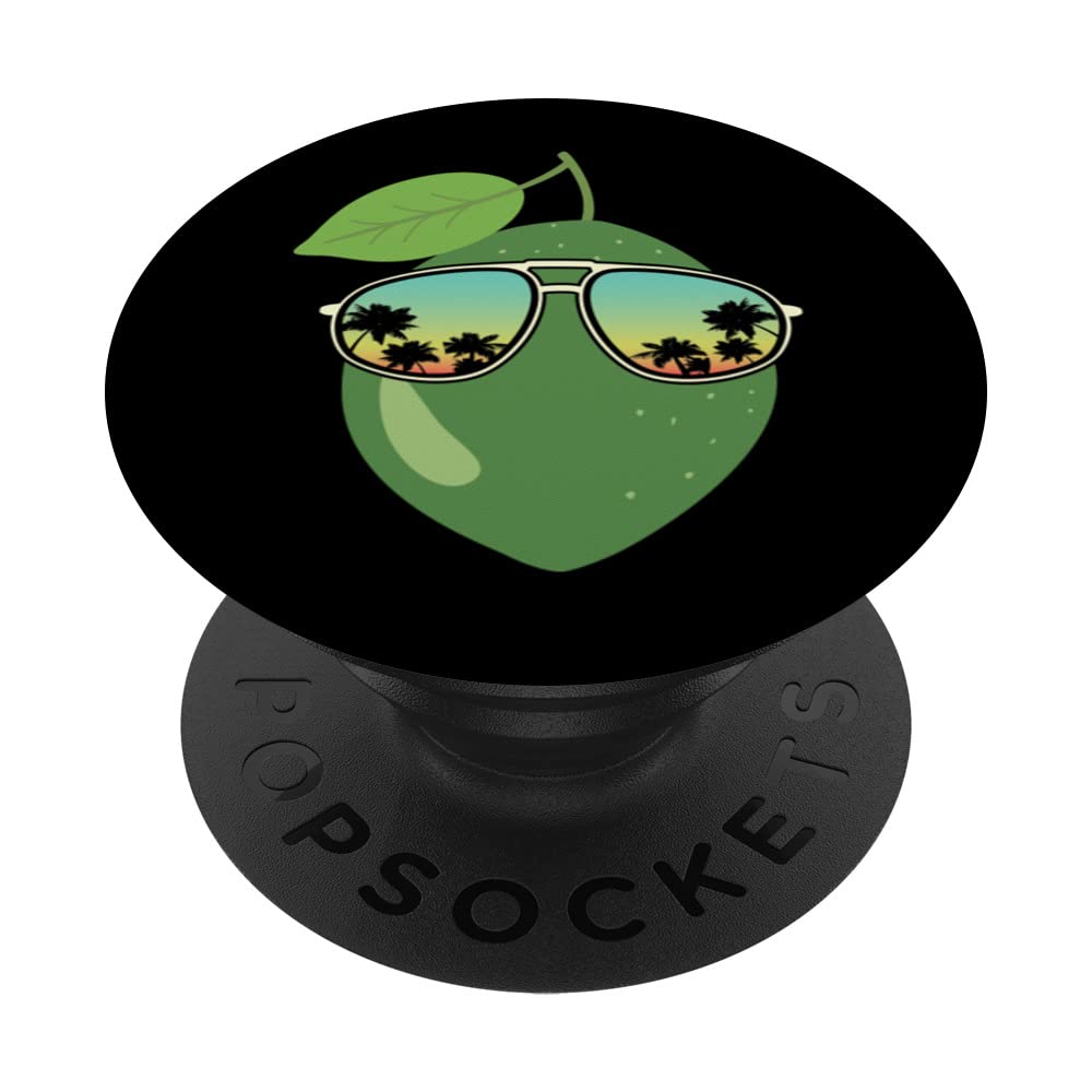 Funny Lime With Sunglasses Outfit Halloween Fruit PopSockets Swappable PopGrip
