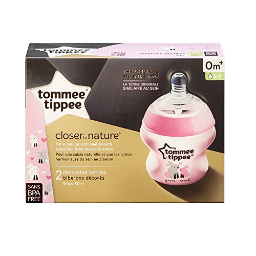 Tommee Tippee Closer To Nature Decorated Bottle Pink 5 Ounce